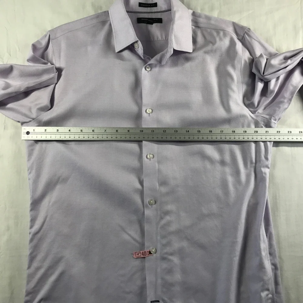 Banana Republic Camden Fit Mens Medium Lavender Purple Cotton Dress Shirt